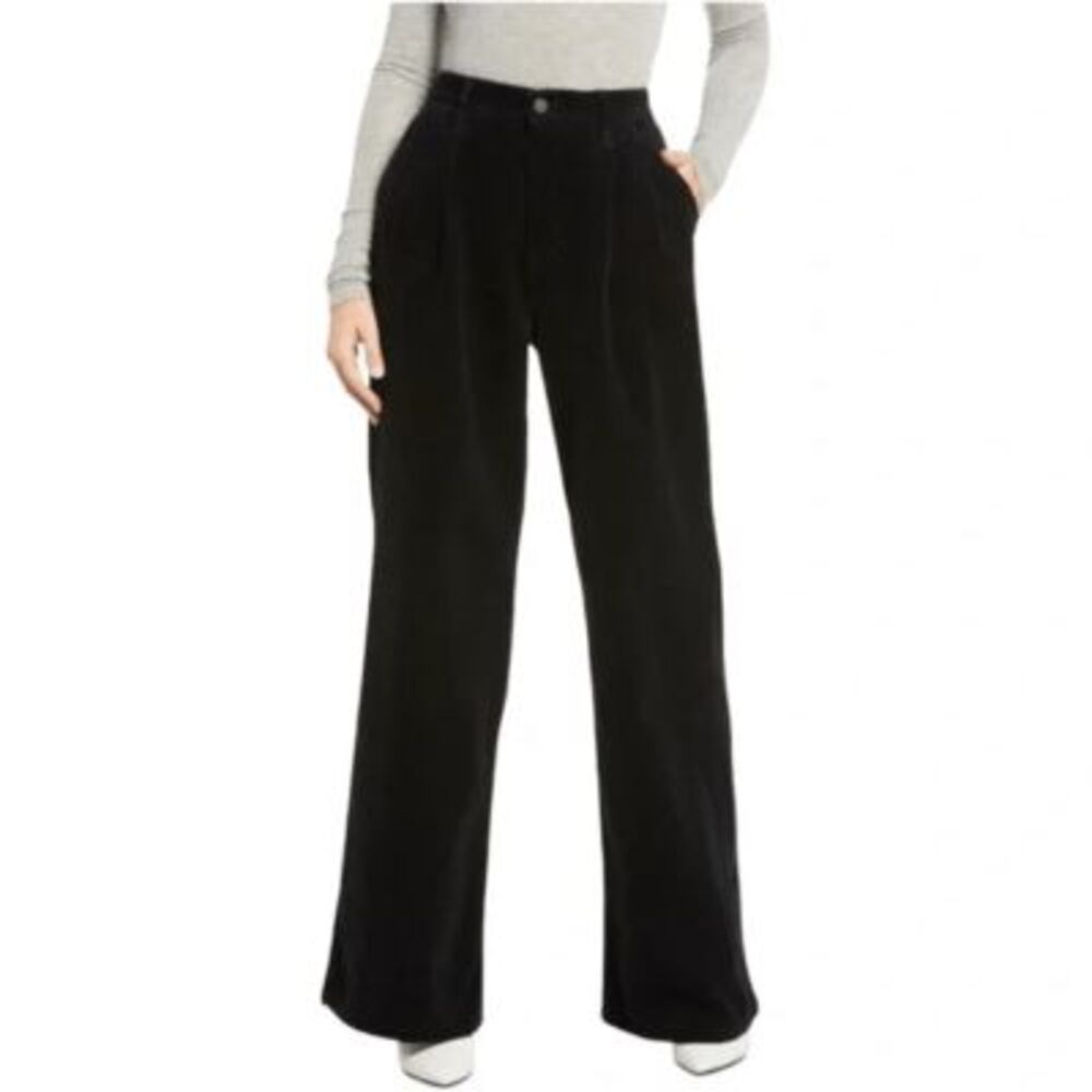 Adriano Goldschmied Black Pleated Deven High-Rise Ultra Wide Leg Women's Size 28